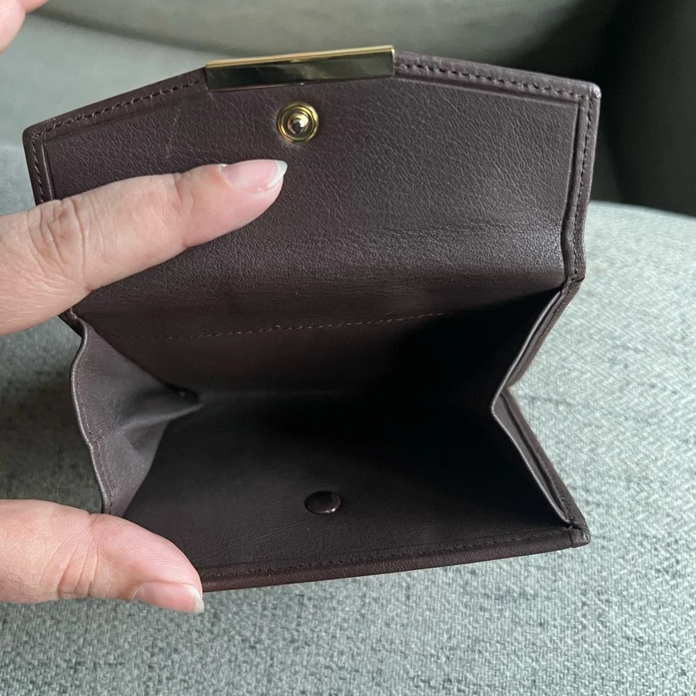 Loewe Amazona Vintage Anagram Suede bifold wallet.